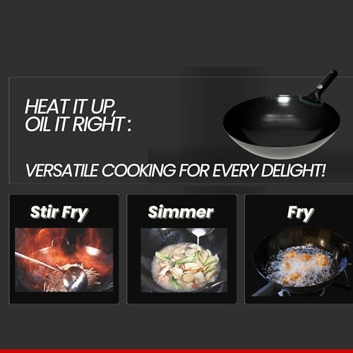Kanda Iron Beijing Wok - Lightweight and Durable - Perfect for Authentic Japanese Cooking - 11.8 inch 30cm