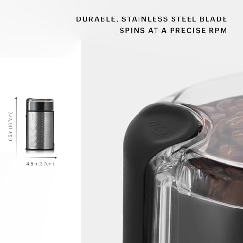 Bodum Bistro Electric Blade Coffee Grinder, Brushed Stainless Steel, 2.1 oz (Pack of 2)