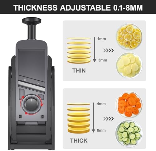 SupMaKin Safe Mandoline Slicer Plus, Adjustable Potaot slicer 1-8 mm