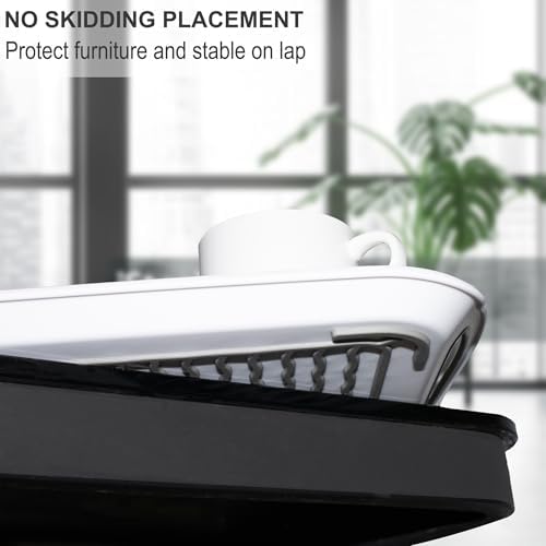 Large Anti-Slip Serving Tray with Handles, 17.8" x 12.5", Black
