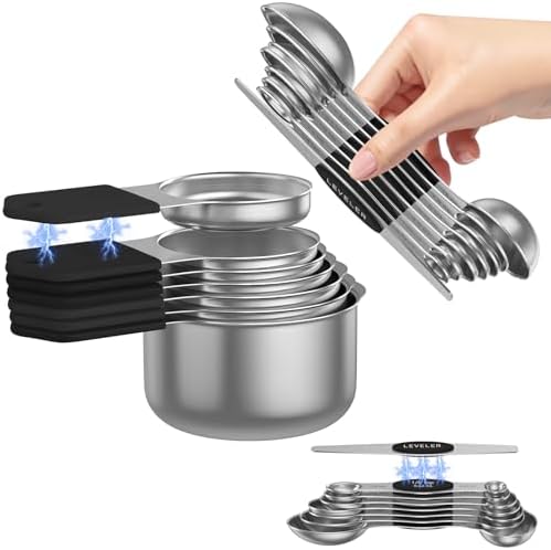 Magnetic Measuring Cups and Spoons Set – 304 Stainless Steel