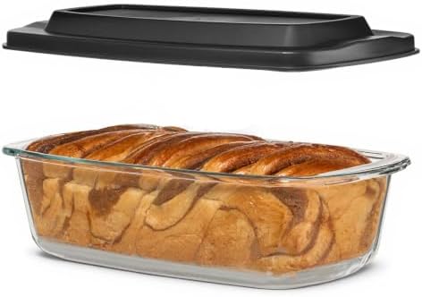 Razab 7.6 Cups / 1800 Ml / 1.9 Qt Large Glass Loaf Pan with Lids for Baking