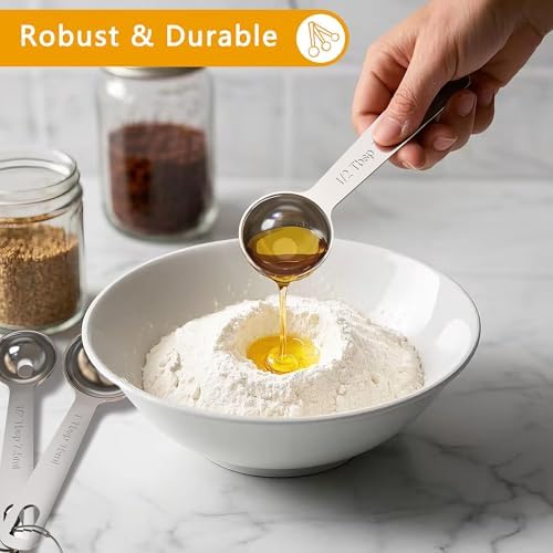 TILUCK Stainless Steel Measuring Cups & Spoons Set,Coffee Scoop Spoon