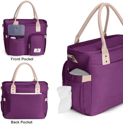 Hafmall Lunch Box for Women, Insulated Lunch Bag, Wide Opening, Purple