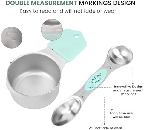 Magnetic Measuring Cups and Spoons Set-Heavy Duty 304 Stainless Steel