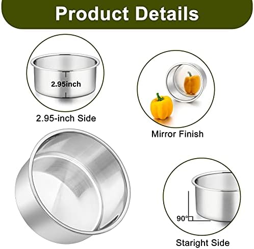 P&P CHEF 6 Inch Cake Pans Set, 1Pc Stainless Steel Round Baking Pan