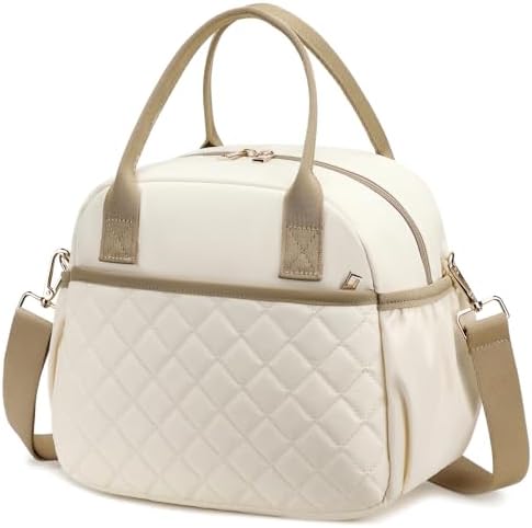 BTOOP Lunch Box for Women, Quilted Insulated Lunch Bag with Shoulder Strap