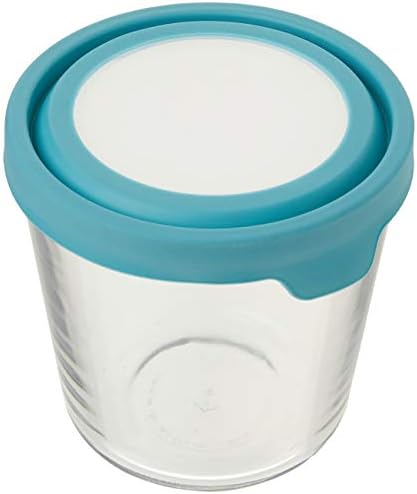 Anchor Hocking Trueseal Glass Food Storage Container with Airtight Lid, 7 Cup Tall, Mineral Blue