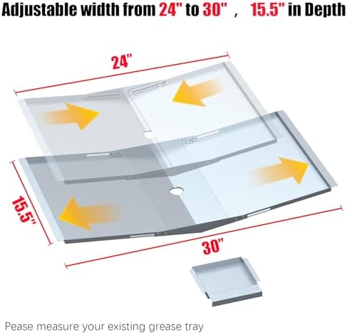 Universal Grease Tray with Catch Pan for Nexgrill, Dyna-Glo (24"-30")