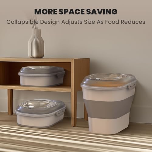 32-35 Lbs Dog Food Storage Container Wheels,Collapsible Dog Food Container