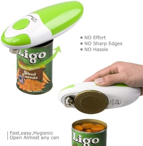 Kitchen Automatic Safety Cordless One Tin Touch Electric Can Opener& Bangrui Professional Electric Can Opener.One-touch switch .Smooth can edge.Being friendly to left-hander and arthritics!(Green)