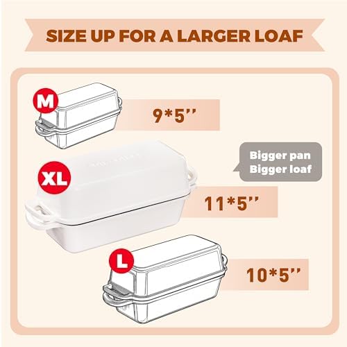 Cast Iron Loaf Pan with Lid, 11x5 Inch 5.8 Qt Sourdough Pan