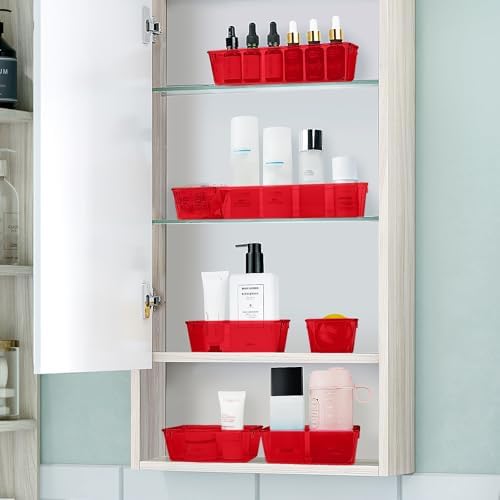 25 PCS Plastic Drawer Organizer Set, Makeup Organizers and Storage Bins