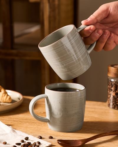 famiware Coffee Mugs Set of 6, Meteor 13 oz Ceramic Mug Cup Set with Handle