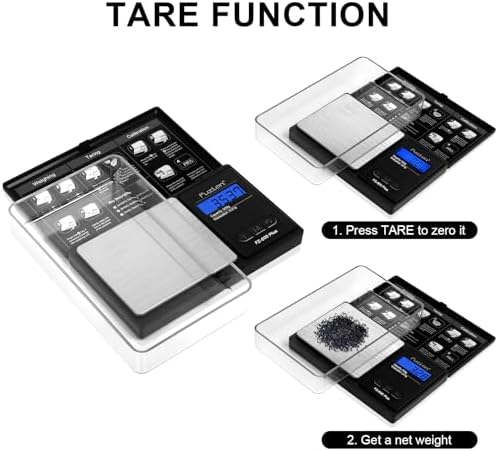 Fuzion Digital Pocket Gram Scale 0.01g x 500g - Small Food Scale with Tray