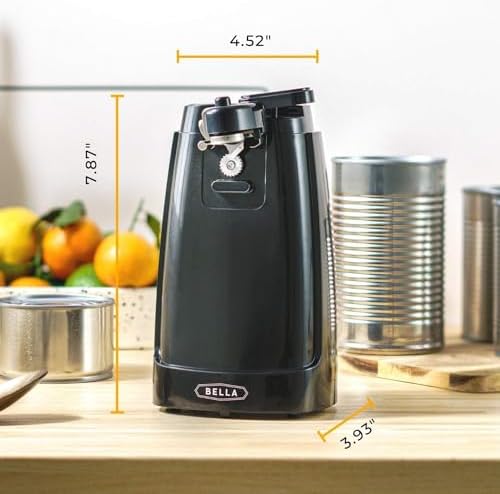 bella Electric Can Opener and Knife Sharpener, Black