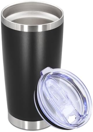 20oz Tumbler Stainless Steel Tumbler Coffee Tumbler with Lid Black, 1P
