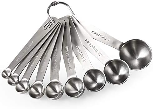 U-Taste 18/8 Stainless Steel Measuring Spoons Set of 9, Teaspoon Tablespoon