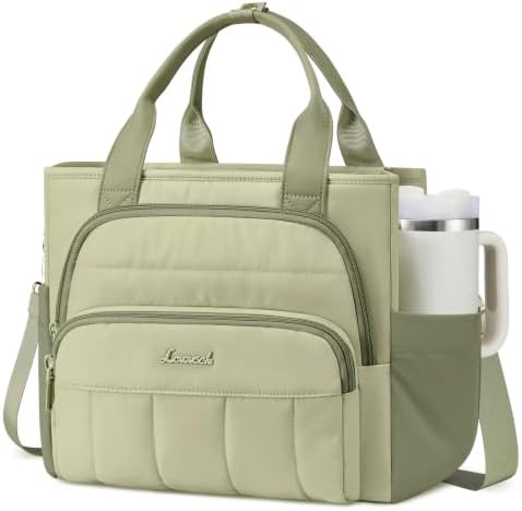 LOVEVOOK Lunch Box for Women, Puffer Lunch Bag for Work,13L,Green
