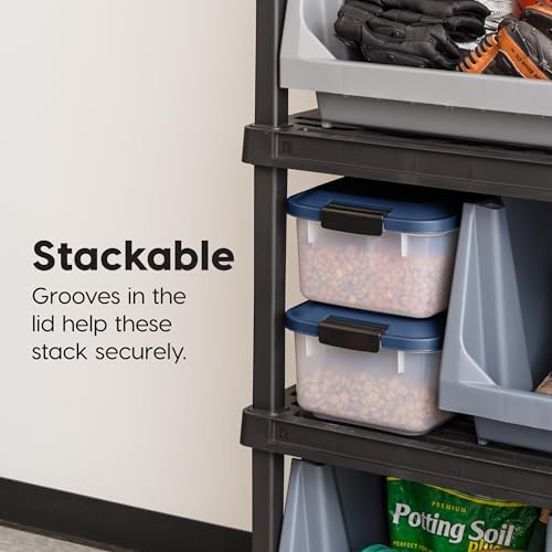 IRIS USA Dog Food Storage Container, 2-Pack, Up to 14 lbs, Navy
