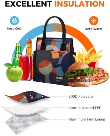 6.75L Small Insulated Lunch Bag, Reusable Cooler Tote Thermal Snack Bag