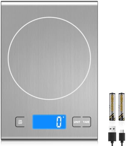 Diyife 33lb Rechargeable Stainless Steel Kitchen Food Scale, 9 * 6.3 inch