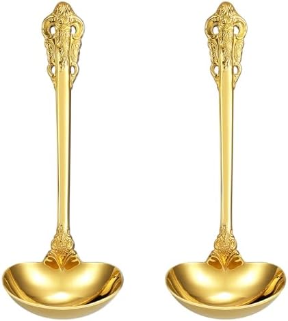 KEAWELL Premium Luxury 2-Piece 7.5-Inch Gravy Ladle Set (2, Gold)