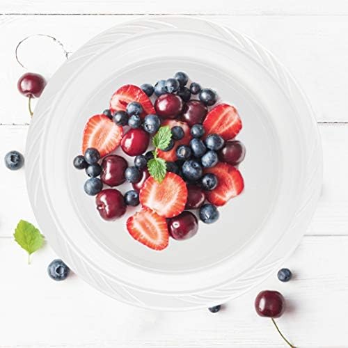 400 Count Disposable 10 Inch White Plastic Dinner Plates Extra Large