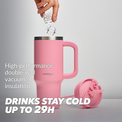 Contigo Streeterville Tumbler Thermal Mug, Handle & Straw, 29 Hours Cold