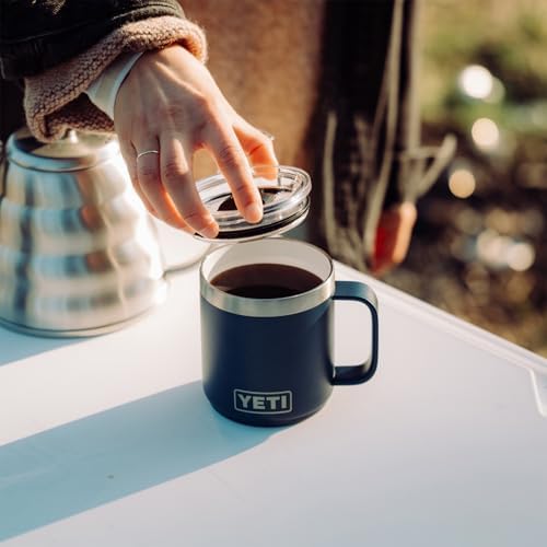 YETI Rambler 10 oz Ceramic Lined Stackable Mug, Vacuum Insulated, Stainless Steel with MagSlider Lid, Tropical Pink
