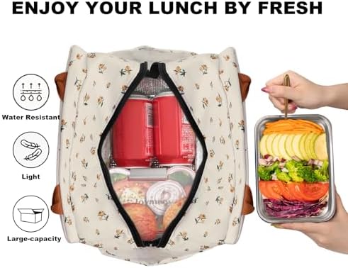 Joymee Insulated Lunch Box for Women Lunch Bag - Yellow Little Floral