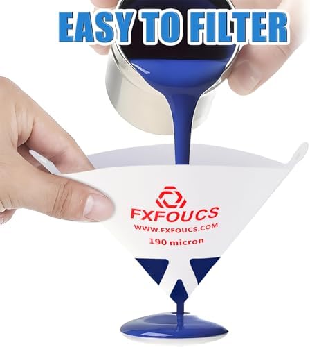 FXFOUCS 500 Pack of Premium Paint Strainers with 190 Micron Fine Mesh Filters - 3D Printing Ultra-Flow Blue Nylon Cone Strainers for Paint and Fluid Filtration