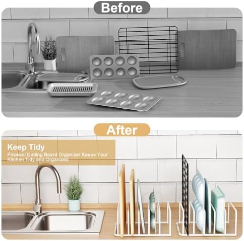 Fikoksol Cutting Board Organizer Storage, Baking Sheet Rack under Cabinet
