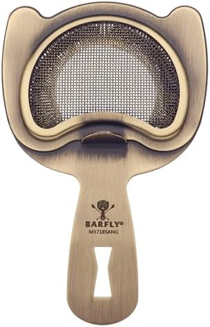 Barfly Fine Mesh Spring Strainer, Antique Gold