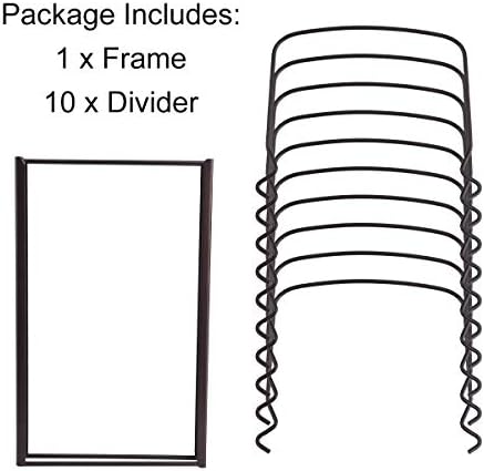 Toplife 10+ Bakeware Organizer Rack for Kitchen Bakeware, Cookware, Dinnerware, Cutting Boards, Plates, Pot and Pan Lids (Brown)