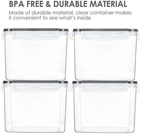 Vtopmart 3.6L Food Storage Containers, 4 PCS, Black