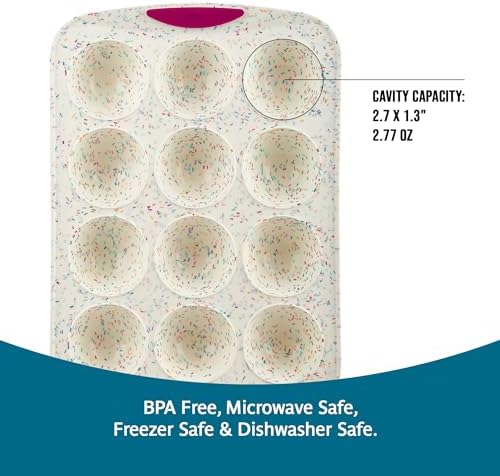 Trudeau Structure White Confetti Reinforced Silicone 12 Cup Dome Cake Pan/Mold (05118652)