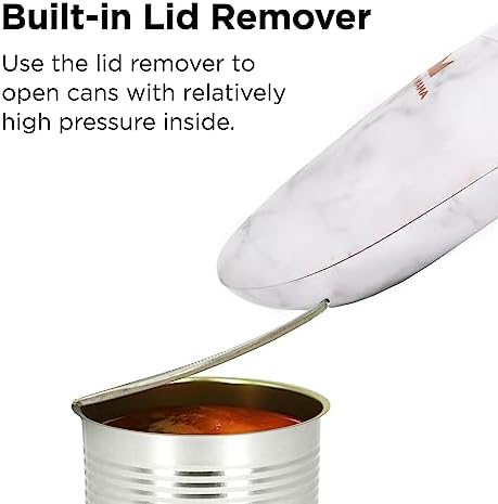 Kitchen Mama Auto 2.0 Electric Can Opener, Cordless, Marble White