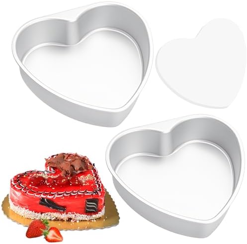 10 Inch Heart Shaped Cake Pans,2 Pack Non-stick Aluminum Heart Pan