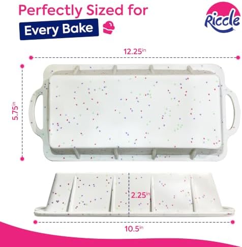RICCLE Silicone Bread Loaf Pan 2 Pc, 9.5x5 inch inch Banana Bread Loaf Pan