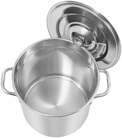22 Quart 304 Stainless Steel Stockpot Commercial Large Stock Pot with Lid & Handles, Cookware Soup Pot for Boiling Cooking Stew, Induction Cooking Pot for Home Restaurant Hotel (21L/22Qt)