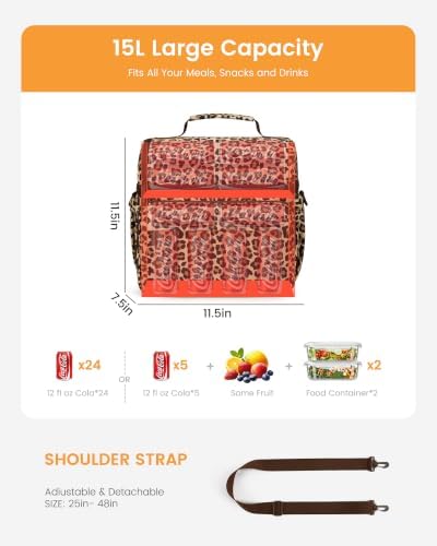 LOVEVOOK Lunch Bag for Men Women, Insulated Lunch Box, Large Cooler Lunbox