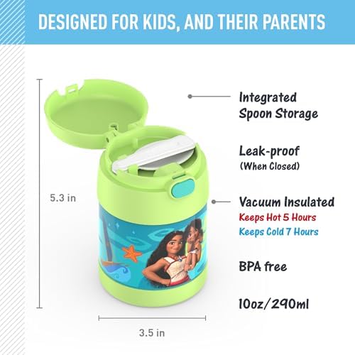 THERMOS FUNTAINER Kids Food Jar with Spoon, 10oz, Moana