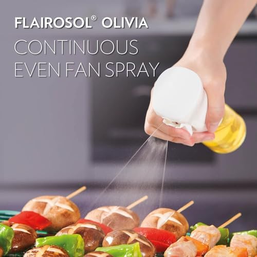 FLAIROSOL OLIVIA SIGNATURE Oil Sprayer for Cooking, 130ml Glass,White Print
