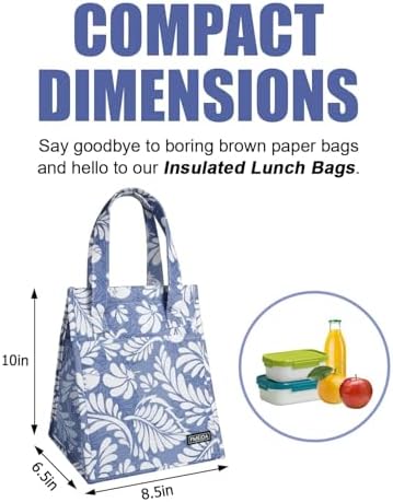 6.75L Small Insulated Lunch Bag, Reusable Cooler Tote Thermal Snack Bag