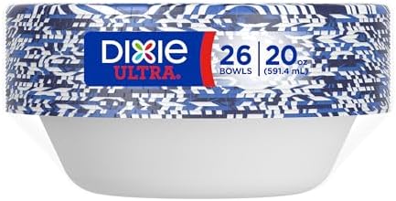 Dixie Ultra Large Paper Bowls 20 Oz, Disposable Bowls, Microwave Safe