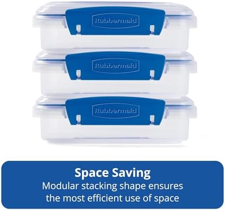 Rubbermaid Pack & Go 450 mL Sandwich Container, 3-Pack, Meal Prep Containers with Secure Seal Lids