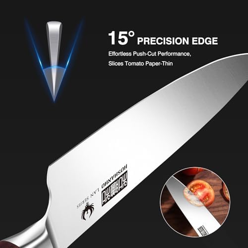 HOSHANHO 3PCS Kitchen Knife Set, Ultra Sharp Chef/Santoku/Paring Knives