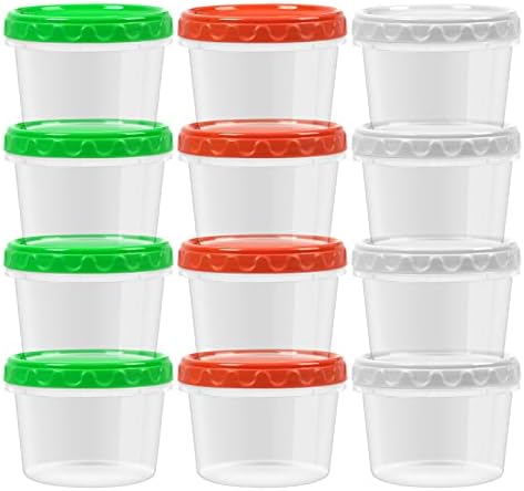 EONJOE 16oz Plastic Freezer Food Soup Containers with Lids, 2 Cup, 12pcs