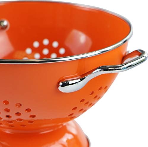 Calypso Basics by Reston Lloyd Powder Coated Enameled Colander, 1.5 Quart, Orange